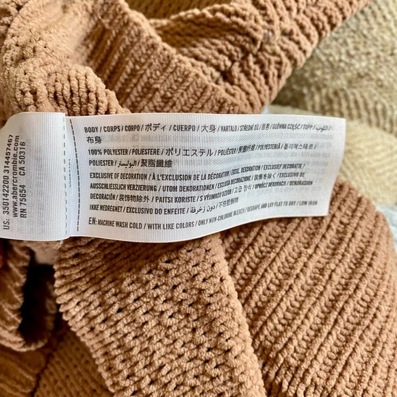 Hollister Mockneck Knitted Waffle Sweater - Camel - Picture 8 of 8